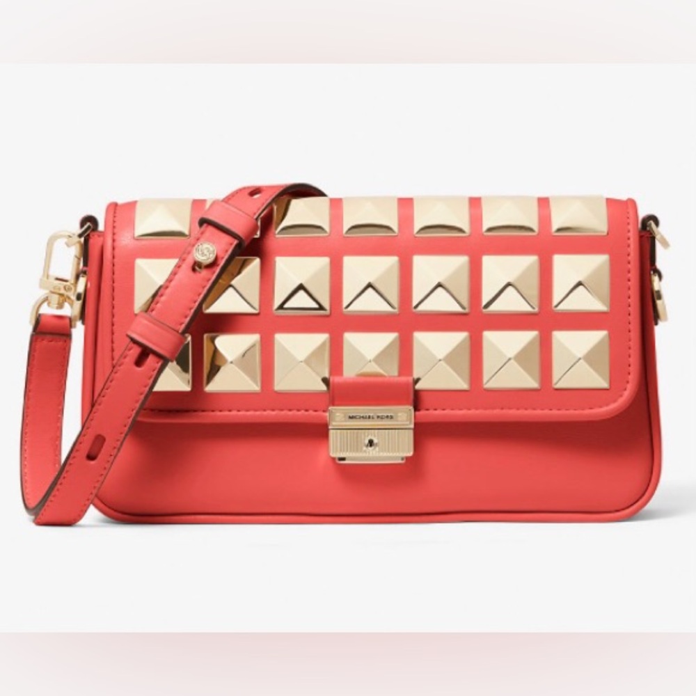 MICHAEL MICHAEL KORS Bradshaw Small Studded Leather Convertible Shoulder Bag